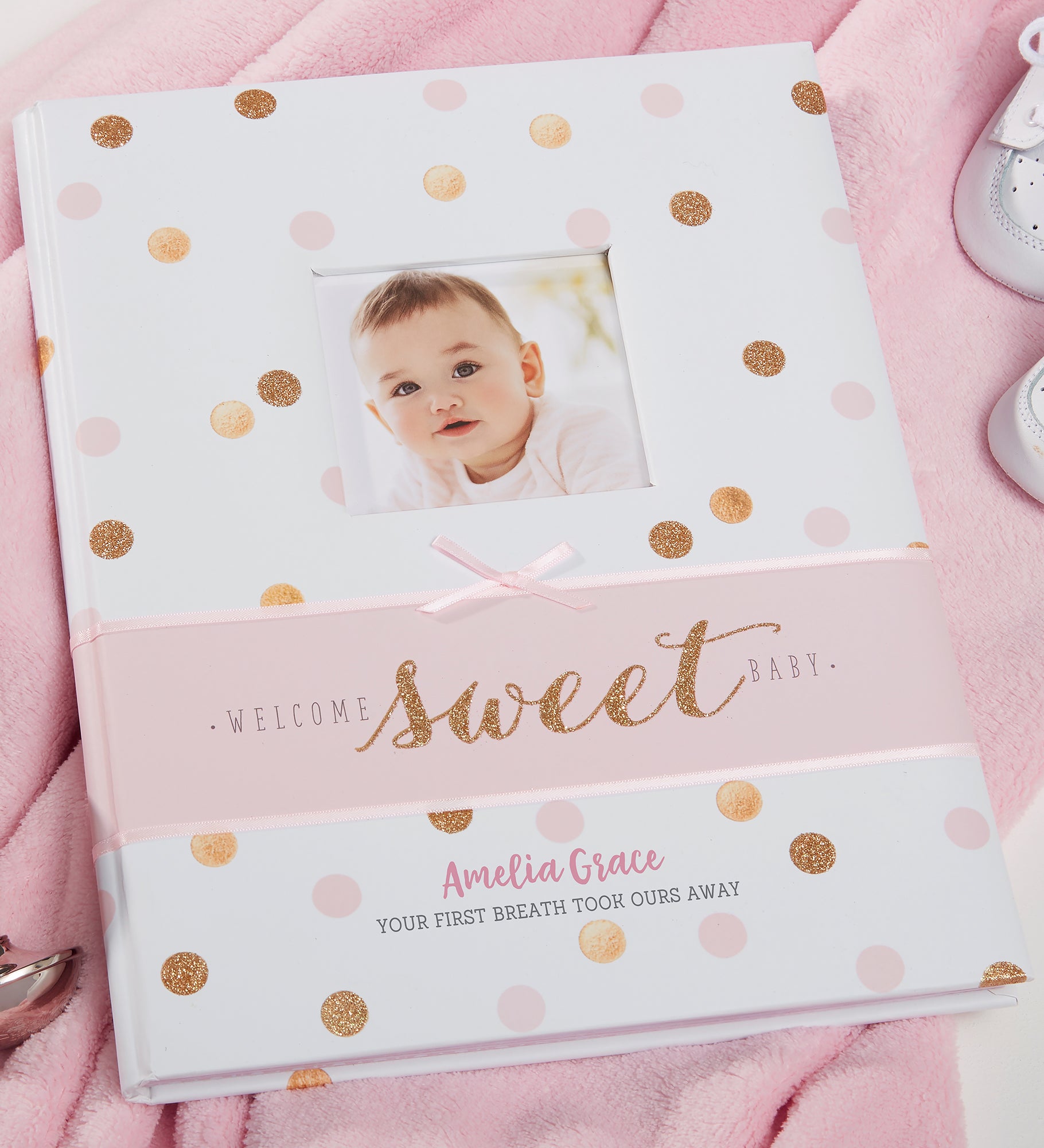 Sweet Sparkle Baby Girl Personalized Memory Book